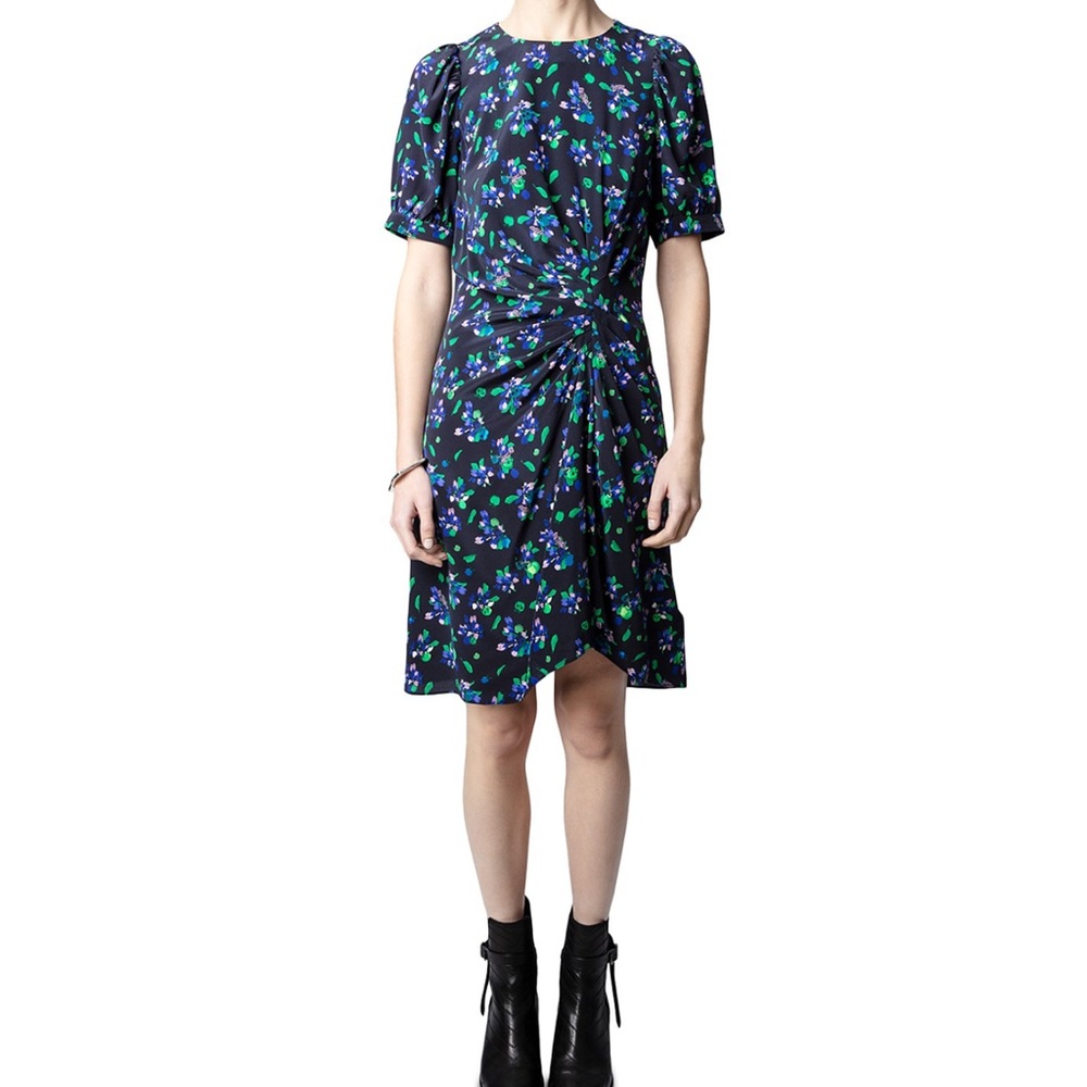 Zadig & Voltaire Rixe Bianca Silk Floral Print Dress
